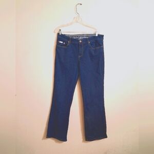 Baby Phat Classic Dark Blue Jeans With Logo Desigh flared Bottom For Women's 13